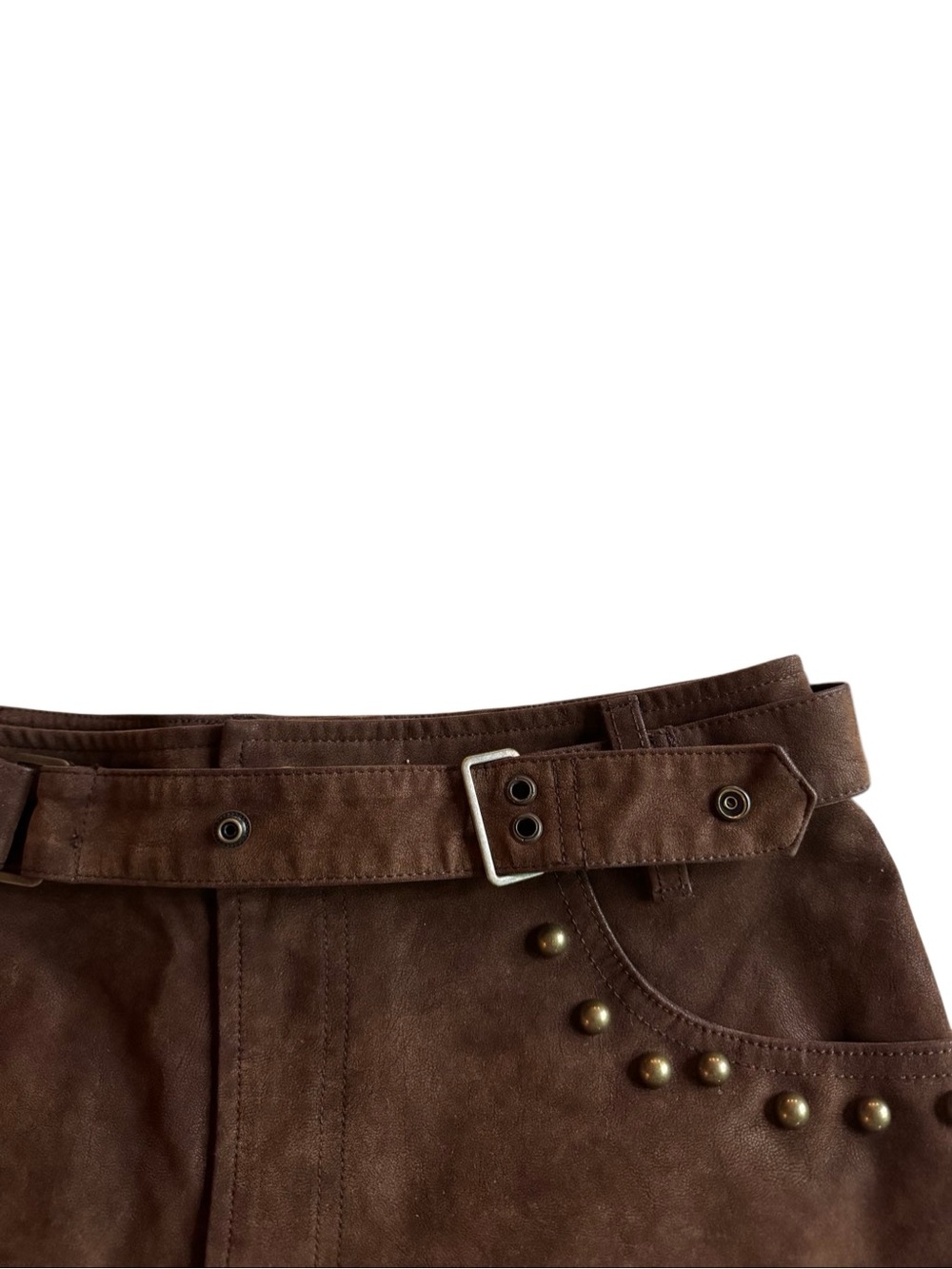 We The Free by Free People Women's The Cool Kid Suede Micro Shorts in Brown - 4 - Picture 5 of 8